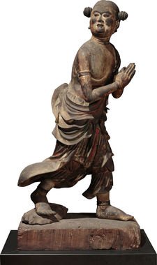 国宝　善財童子立像（文殊菩薩および侍者のうち）　鎌倉時代・建仁3年（1203）～承久2年(1220)　奈良・安倍文殊院蔵