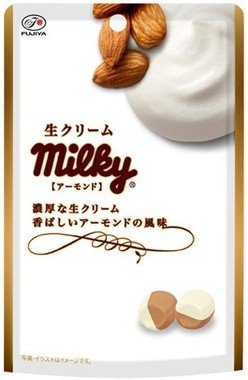 パッケージは生クリームとアーモンドをイメージしたカラーリング