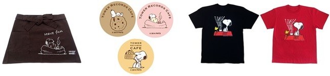 スヌーピーカフェで販売されるコラボグッズ　（C）2014 Peanuts Worldwide LLC　www.snoopy.co.jp