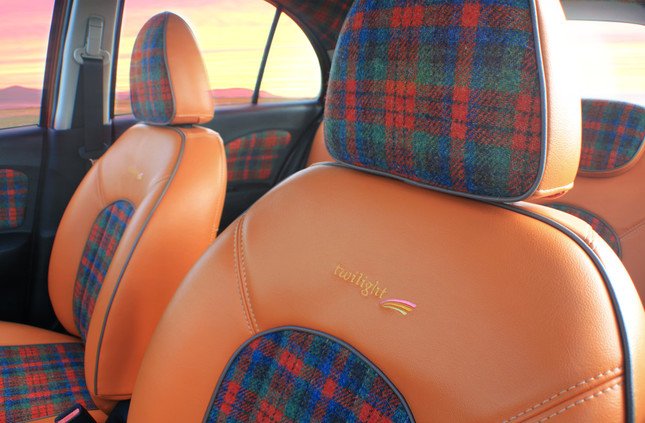 専用刺繍入りのハリスツイードシート