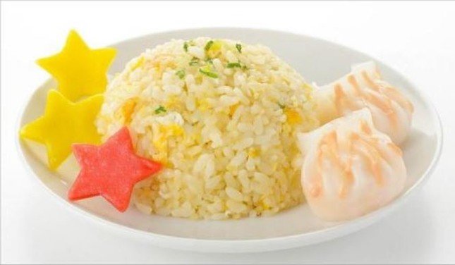 「ひなきのエビ蒸し餃子&チャーハン～コラーゲンソースがけ～」（同）