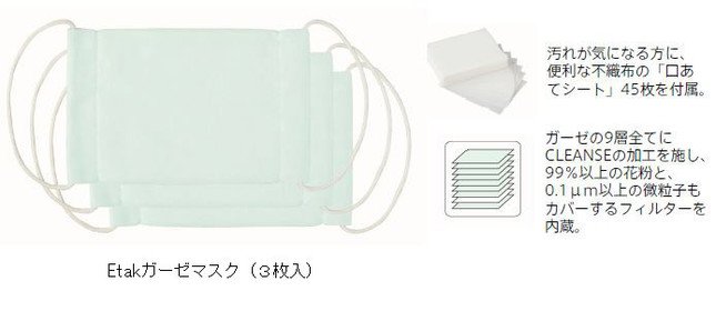 「Etakガーゼマスク（3枚入）」