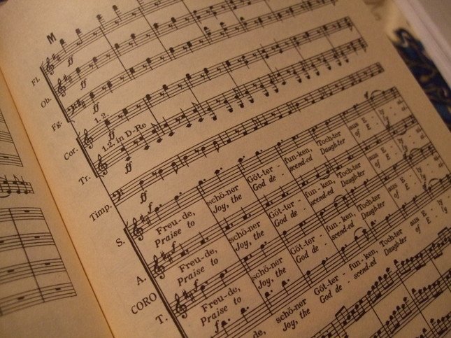 有名な「喜びの歌」部分の楽譜