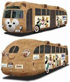 「ダッフィーバス」が各地を巡る　ぬいぐるみ生地で車体ラッピング