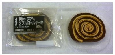 「俺の　大きなダブルロールケーキ（コーヒー）」