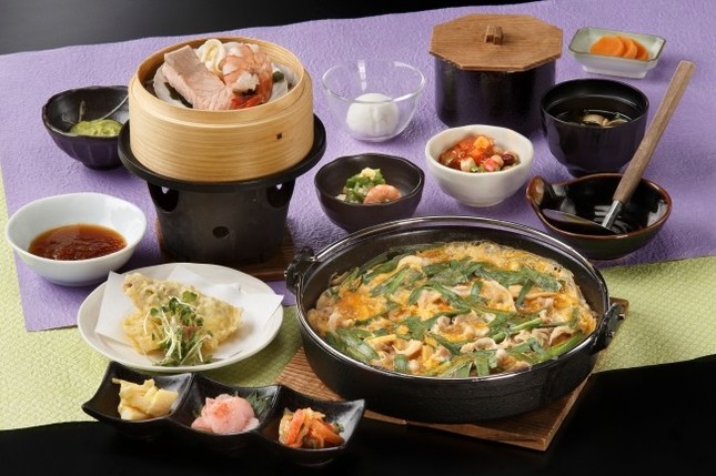 創作和食のコース料理、国産銘柄豚を使用