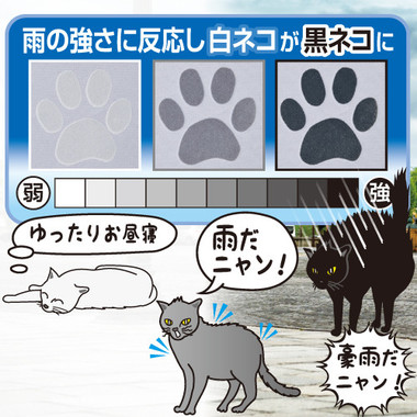 雨の強さで色が変わる