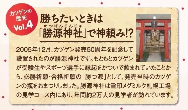 パッケージ側面には「カツゲンの歴史」を掲載