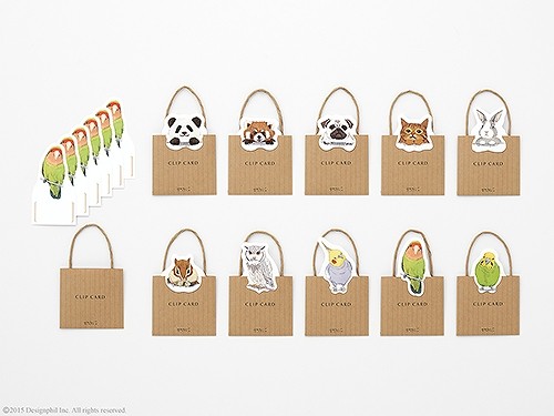 「パンダ柄」「レッサーパンダ柄」「パグ柄」「トラネコ柄」「ミニウサギ柄」「リス柄」、「フクロウ柄」「オカメインコ柄」「コザクラインコ柄」「セキセイインコ柄」の10種類