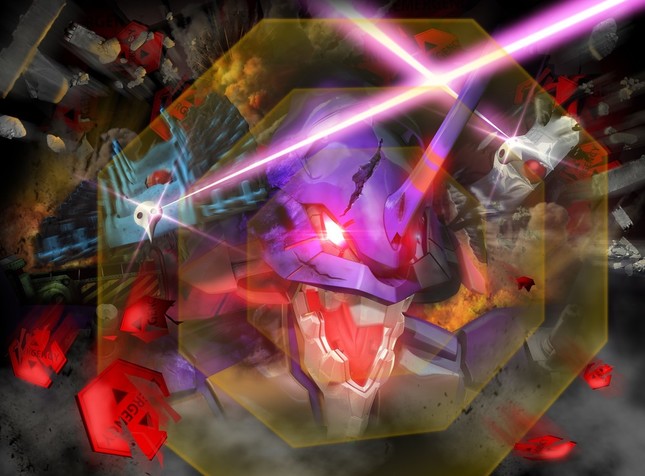 エヴァンゲリオン初号機に投影される迫力の映像