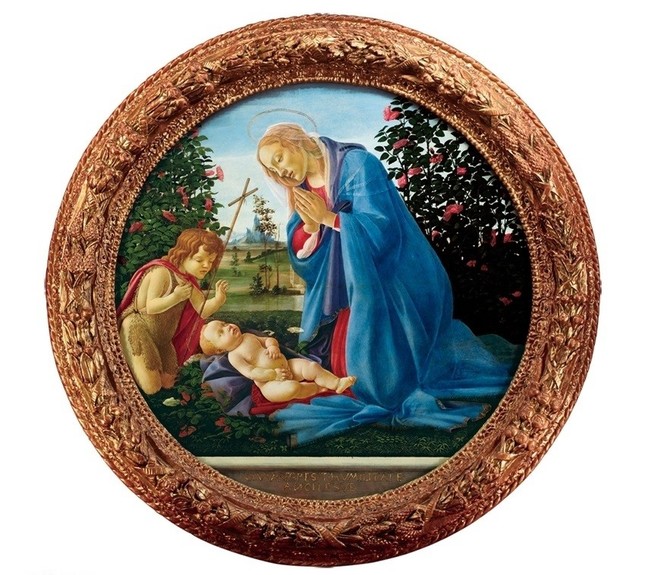 ボッティチェリ「聖母子と洗礼者聖ヨハネ」（1477-1480年頃、ピアツェンツァ市立博物館）　展示期間：3月21日～5月6日