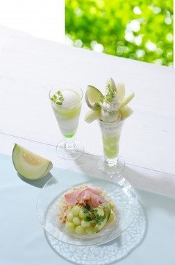 上品な甘さの茨城県産メロンを使った