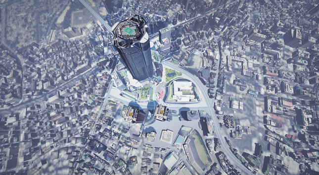 眼下に見下ろす都会の風景（イメージ）