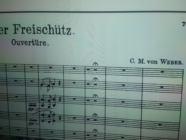 「魔弾の射手」の楽譜の最初のページ