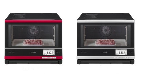 「明るい庫内」で、調理中の食材のようすが見やすい！（写真は、「ヘルシーシェフMRO‐RY3000」左がメタリックレッド、右がシルバー）