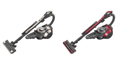 毛足の長いじゅうたんやラグマットも軽い力でしっかり掃除！（写真は左から、「EC‐VX700‐N」、「EC‐LX700‐R」）