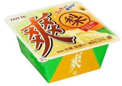 すりおろし食感の梨果肉入りでさらにおいしく！