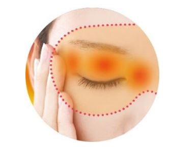 目頭、目の周りなど、温めると気持ちよい部位にフィット