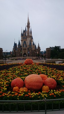 TDL、シンデレラ城まえのハロウィーンデコレーション
