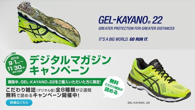 アシックスのランニングシューズ　GEL-KAYANO 22