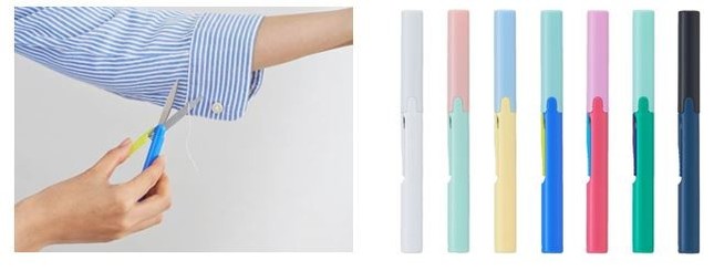 ベルヌーイカーブ刃でほつれ糸やタグ、パッケージもサクサク切れる！外出先でサッと使える究極スリムな携帯はさみ