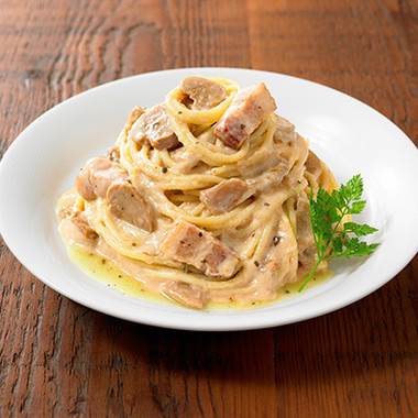 「パンチェッタとマッシュルームのチーズクリーム」