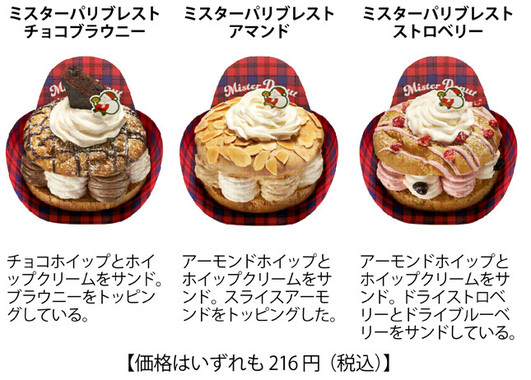「ミスターパリブレスト」３種類のそれぞれの特徴