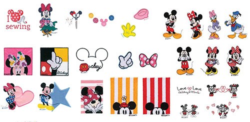 (C)Disney「FM1400D」の内蔵刺しゅう模様の一例