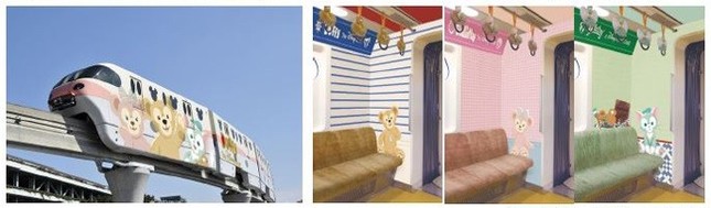 ダッフィーとお友達をデザインしたふわふわモノレール登場！