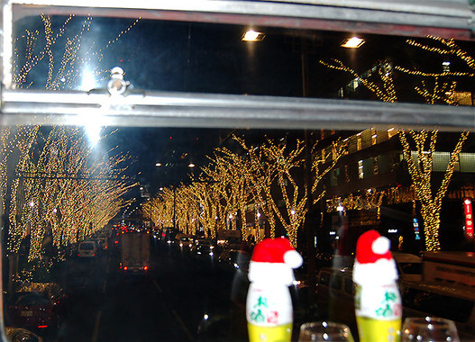 イルミネーションが美しい表参道の夜景。バスの2階からこの景色を見られるチャンスはめったにない