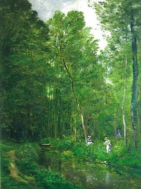 シャルル=フランソワ・ドービニーの 《ヴァルモンドワの下草》の部分