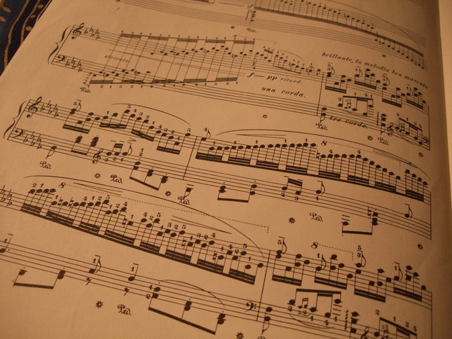 曲途中は、ピアニストに超絶技巧を要求する華麗なるパッセージが