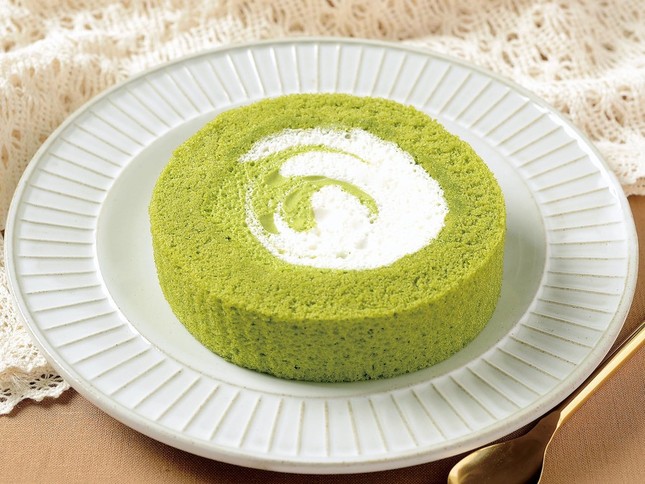 緑と白の渦巻き模様のホイップクリーム