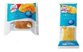 左から「アップルマンゴーのシュークリーム」、「手巻きクレープ・パイン」