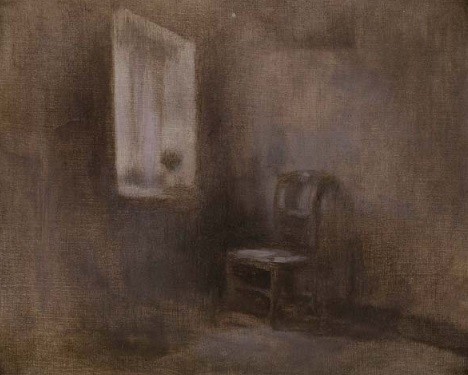 ウジェーヌ・カリエール「室内」1887～90年頃 油彩、キャンヴァス 32.5×40.5㎝ 個人蔵