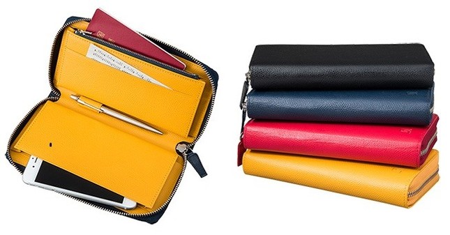 「GRAMASレザーケース」装着のiPhone 6 Plusも入る