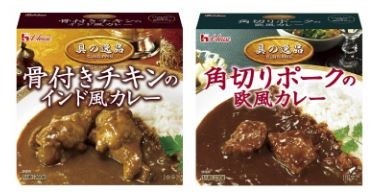 （左）インド風カレー（右）欧風カレー