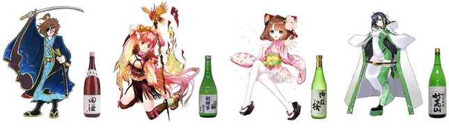 お気に入りのキャラと日本酒を楽しむ