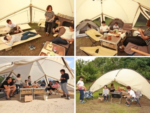 広々としたサイズのキャンプサイトを気軽に作れる