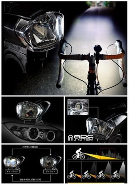 2種類の光でサイクリストと周囲の両方に配慮！