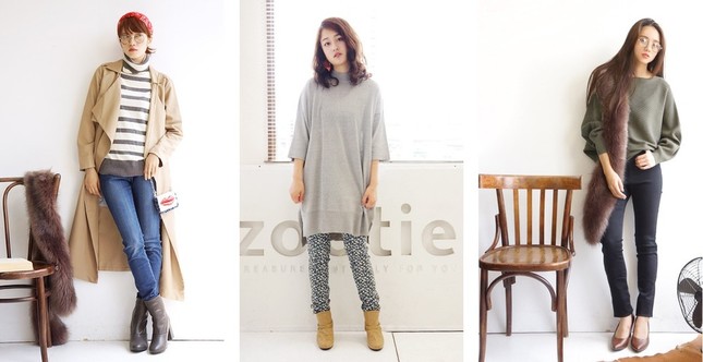 （写真左から）デニム、フラワー、ブラック