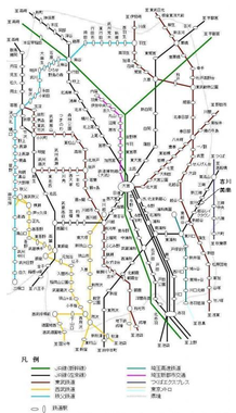 埼玉県の鉄道網（埼玉県庁公式サイトより）。昨年に続き、1日フリー乗車券をJR東日本は発売しないと見られる