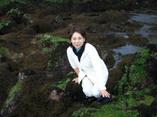 海藻おしば協会会長　野田三千代さんが協力
海藻に囲まれたソファで寝転ぶ