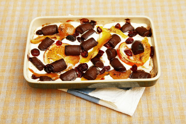 「ヨーグルト×ドライフルーツ×ビスケット×焼きチョコ【ベイク】」