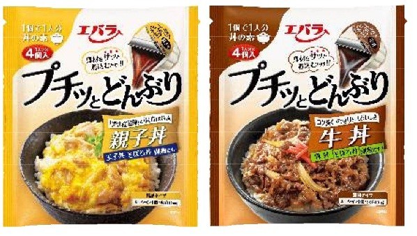 親子丼（左）と牛丼