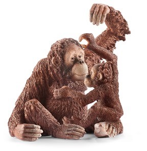 ワイルドライフシリーズの「オランウータン（メス）」と「オランウータン（仔）」