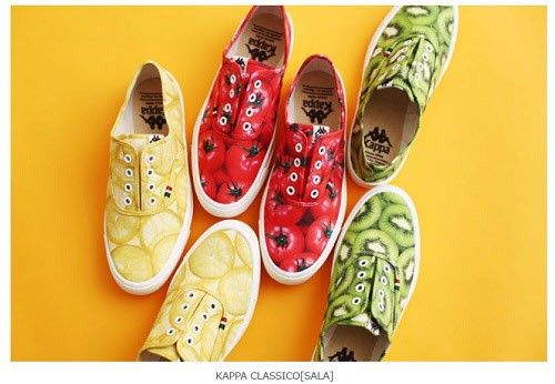 イタリアの市場に並ぶフルーツをモチーフにしたカラフルなデザイン