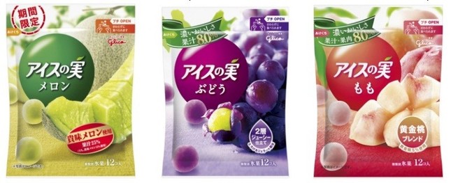 人気シリーズ「アイスの実」。「メロン」(左)が期間限定で新発売