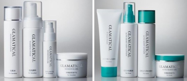 「敏感肌用　センシティブライン」（左）と「大人ニキビ用　アクネライン」
