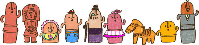 9体のキャラクター